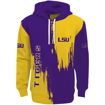 lsu tigers splatter effect purple hoodie best selling