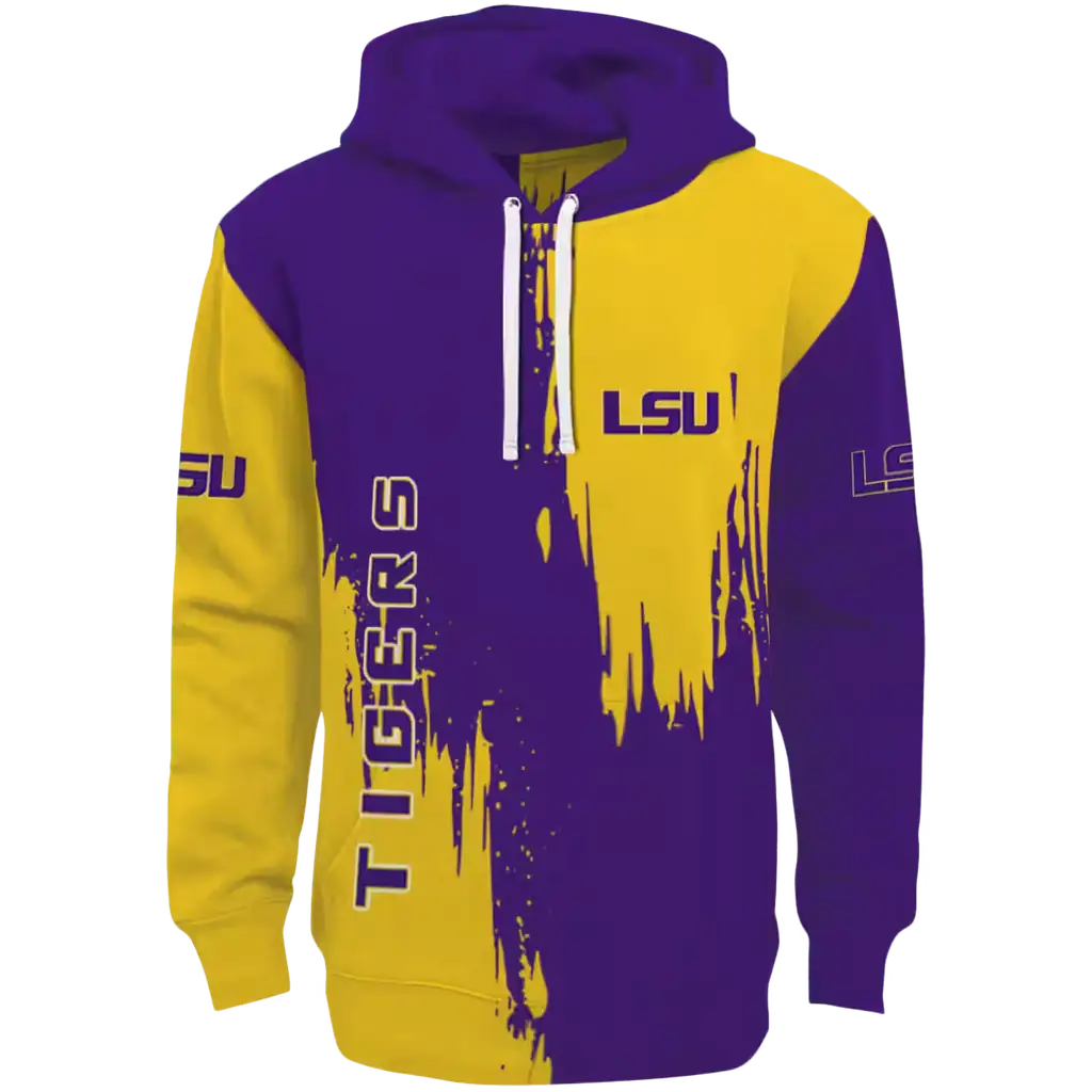 lsu tigers splatter effect purple hoodie best selling lsu tigers splatter effect purple hoodie best selling