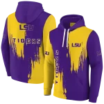 lsu tigers splatter effect purple hoodie best selling