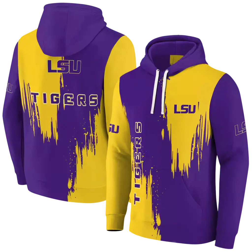 lsu tigers splatter effect purple hoodie fashion forward lsu tigers splatter effect purple hoodie fashion forward