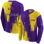lsu tigers splatter effect purple hoodie best selling