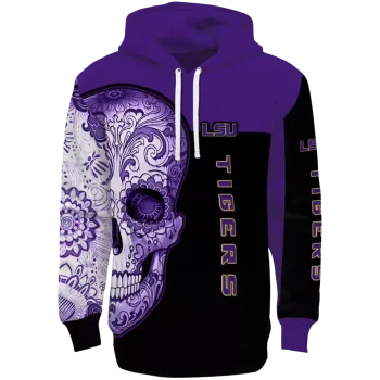 lsu tigers sugar skull purple black hoodie best selling
