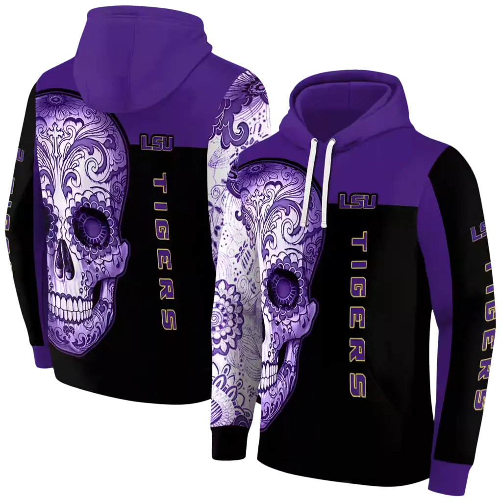 lsu tigers sugar skull purple black hoodie fashion forward lsu tigers sugar skull purple black hoodie fashion forward