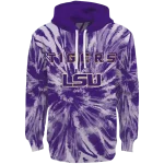 lsu tigers tie dye pattern purple hoodie best selling