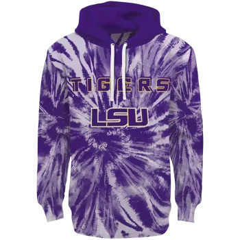 lsu tigers tie dye pattern purple hoodie best selling