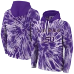 lsu tigers tie dye pattern purple hoodie best selling