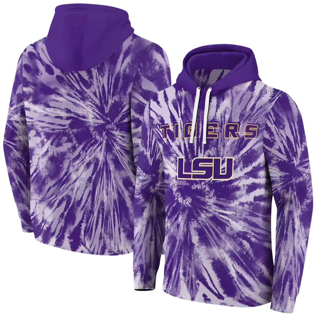 lsu tigers tie dye pattern purple hoodie fashion forward lsu tigers tie dye pattern purple hoodie fashion forward