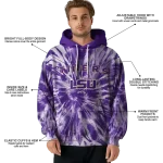 lsu tigers tie dye pattern purple hoodie best selling