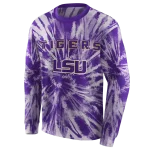 lsu tigers tie dye pattern purple hoodie best selling