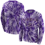 lsu tigers tie dye pattern purple hoodie best selling