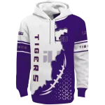 lsu tigers triangular pattern purple white hoodie best selling