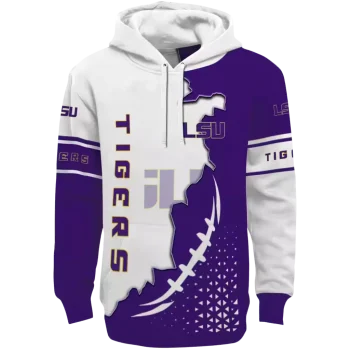 lsu tigers triangular pattern purple white hoodie best selling