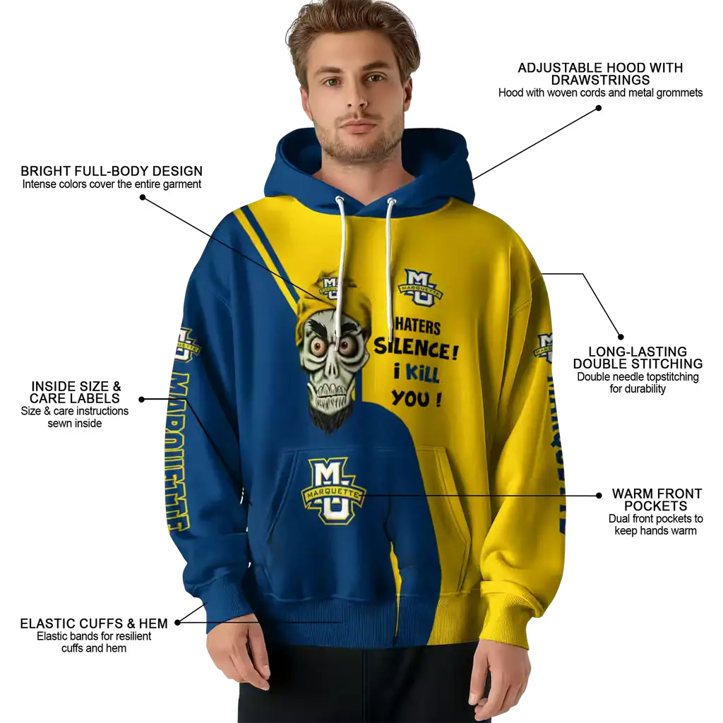 marquette golden eagles achmed skull blue hoodie latest model marquette golden eagles achmed skull blue hoodie latest model