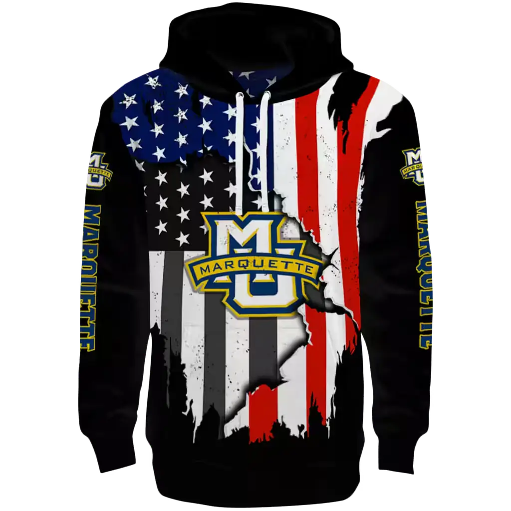 marquette golden eagles american pride black hoodie best selling marquette golden eagles american pride black hoodie best selling