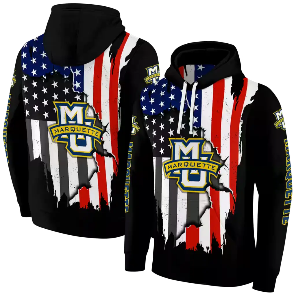 marquette golden eagles american pride black hoodie fashion forward marquette golden eagles american pride black hoodie fashion forward