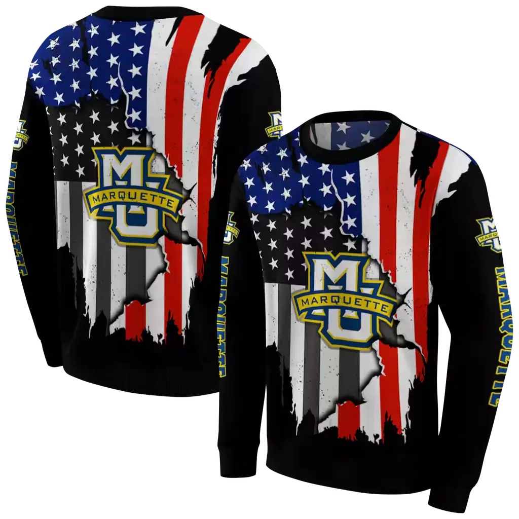 marquette golden eagles american pride black hoodie premium grade marquette golden eagles american pride black hoodie premium grade