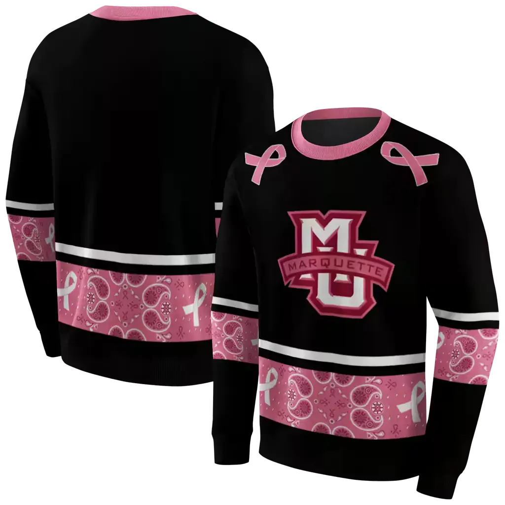 marquette golden eagles awareness ribbon black pink hoodie premium grade marquette golden eagles awareness ribbon black pink hoodie premium grade