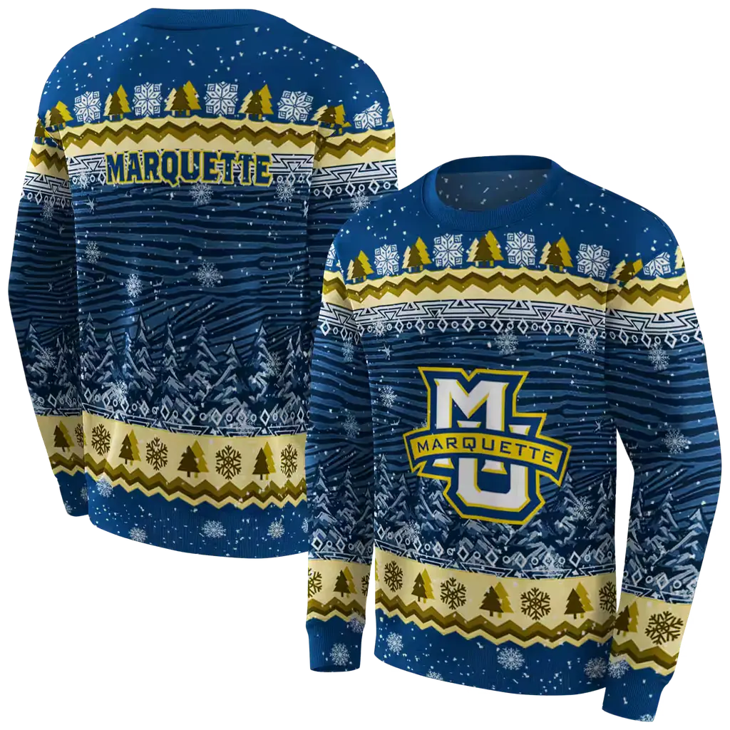 marquette golden eagles christmas trees blue hoodie premium grade marquette golden eagles christmas trees blue hoodie premium grade