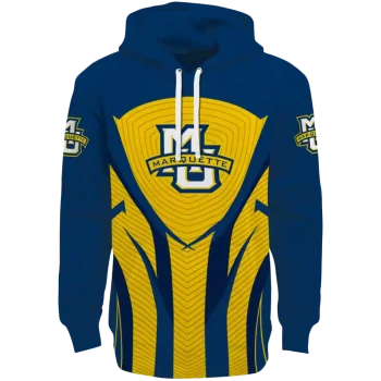marquette golden eagles concentric lines blue black hoodie best selling