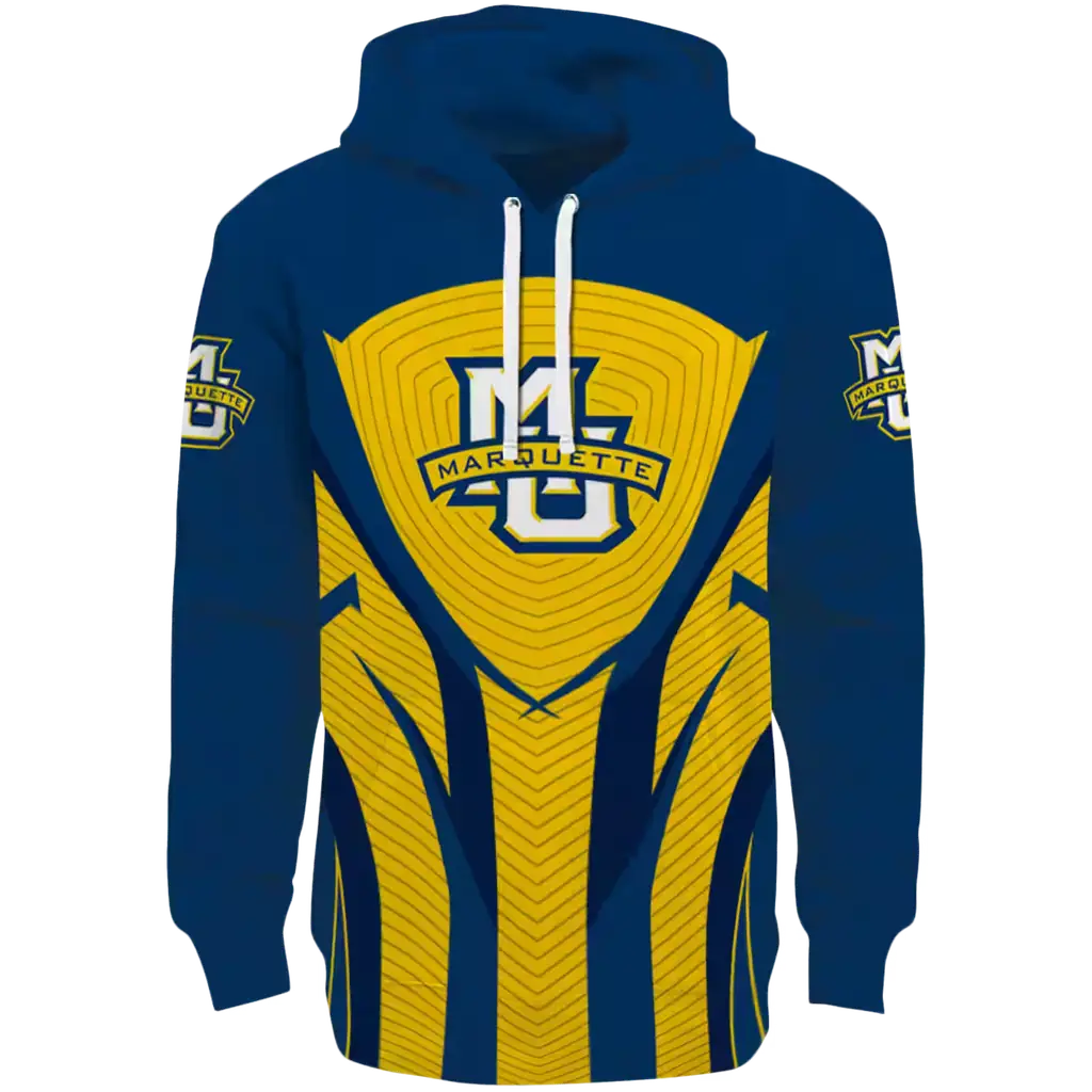 marquette golden eagles concentric lines blue black hoodie best selling marquette golden eagles concentric lines blue black hoodie best selling
