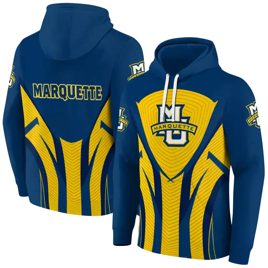 marquette golden eagles concentric lines blue black hoodie fashion forward marquette golden eagles concentric lines blue black hoodie fashion forward