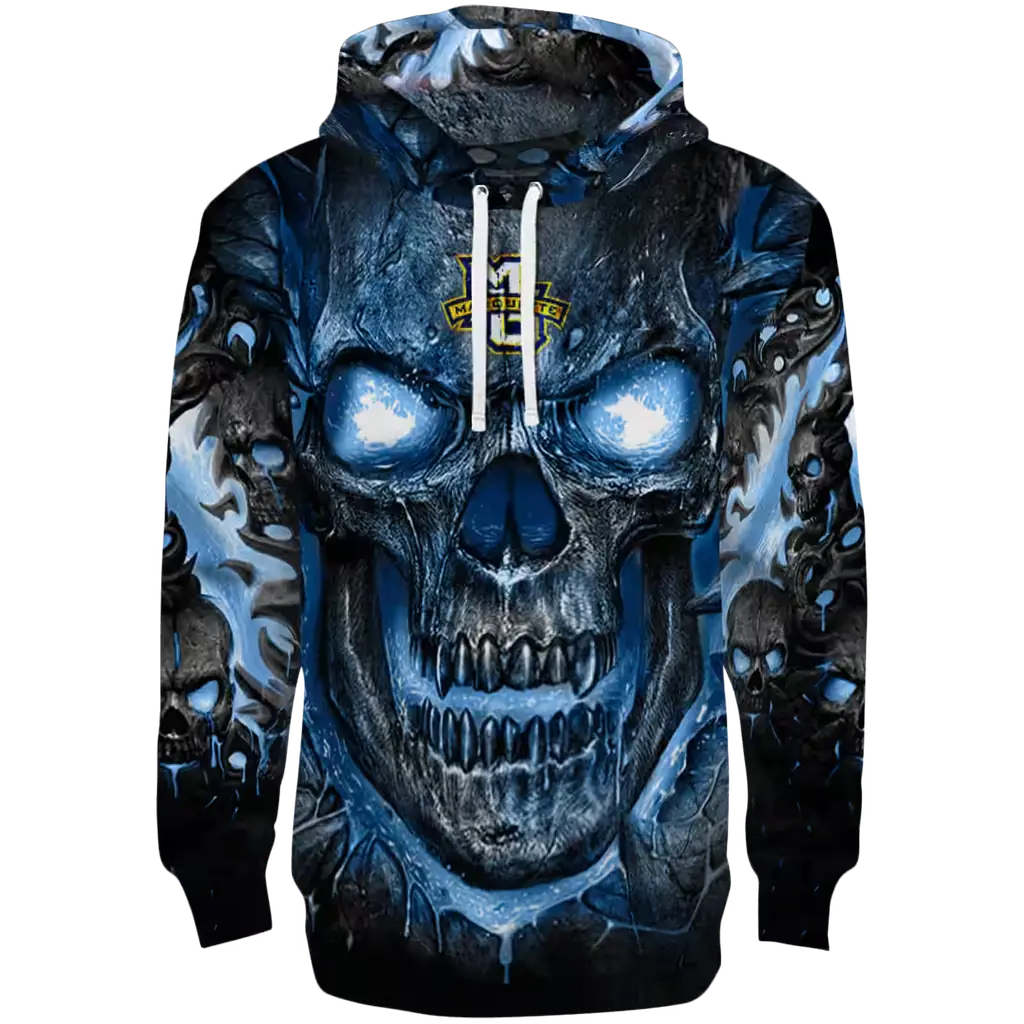 marquette golden eagles demonic skull blue black hoodie best selling marquette golden eagles demonic skull blue black hoodie best selling