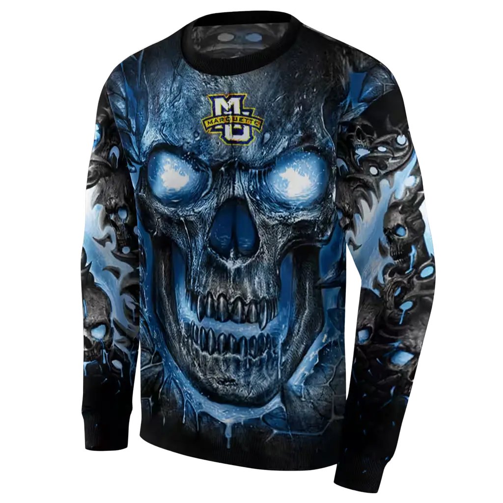 marquette golden eagles demonic skull blue black hoodie new arrival marquette golden eagles demonic skull blue black hoodie new arrival