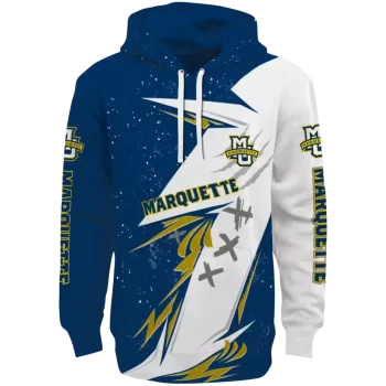 marquette golden eagles dynamic slash blue white hoodie best selling
