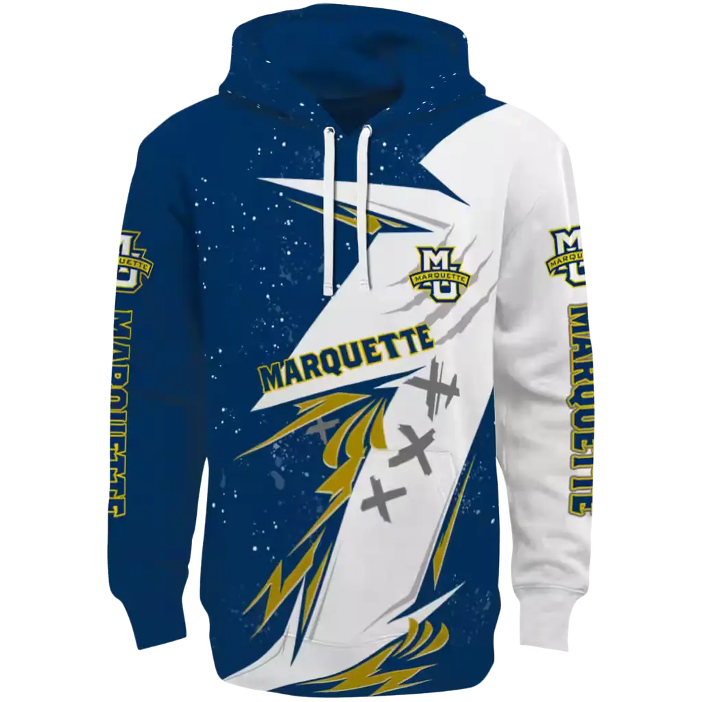 marquette golden eagles dynamic slash blue white hoodie best selling marquette golden eagles dynamic slash blue white hoodie best selling