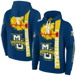 marquette golden eagles football heartbeat blue hoodie best selling