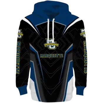 marquette golden eagles futuristic pattern blue black hoodie best selling