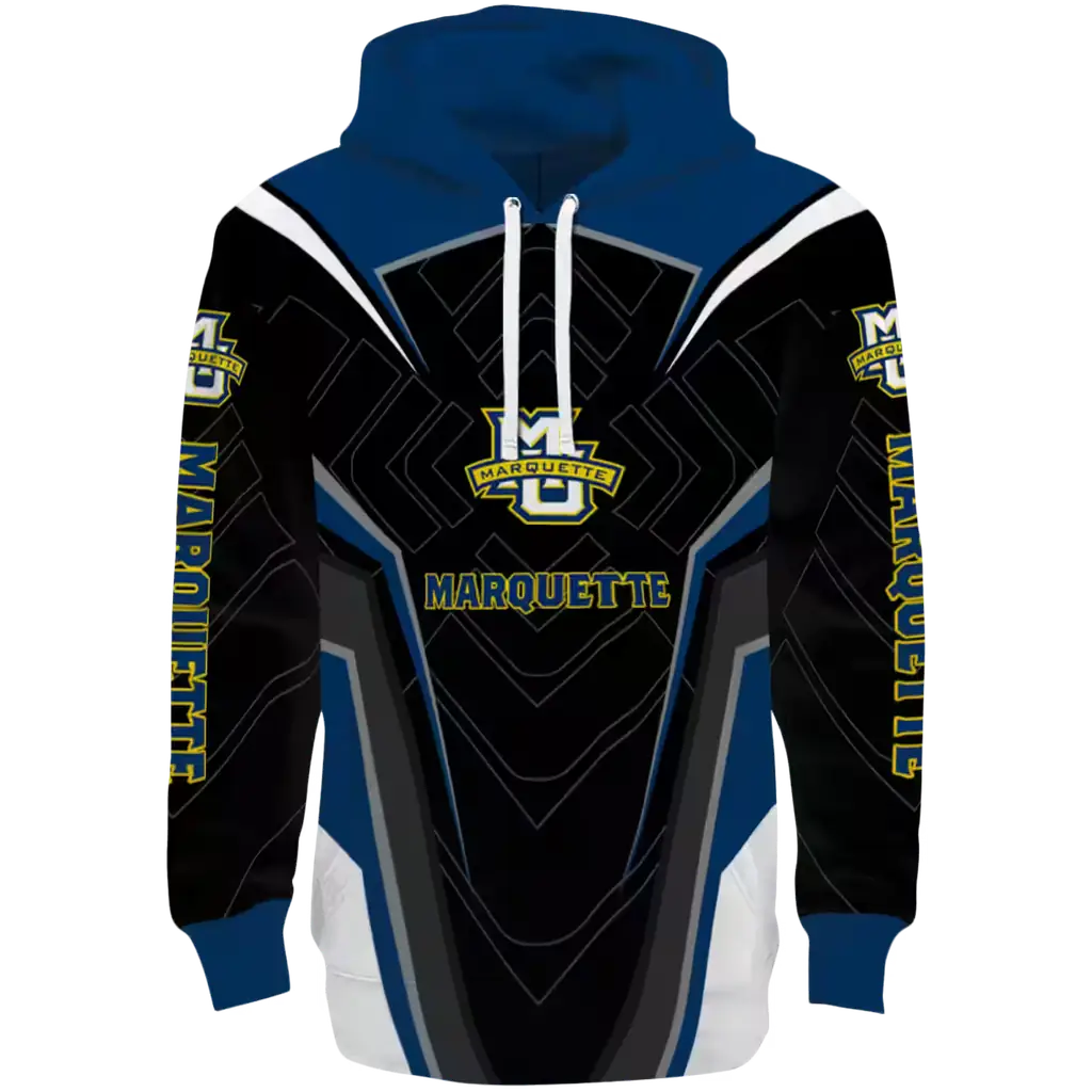 marquette golden eagles futuristic pattern blue black hoodie best selling marquette golden eagles futuristic pattern blue black hoodie best selling