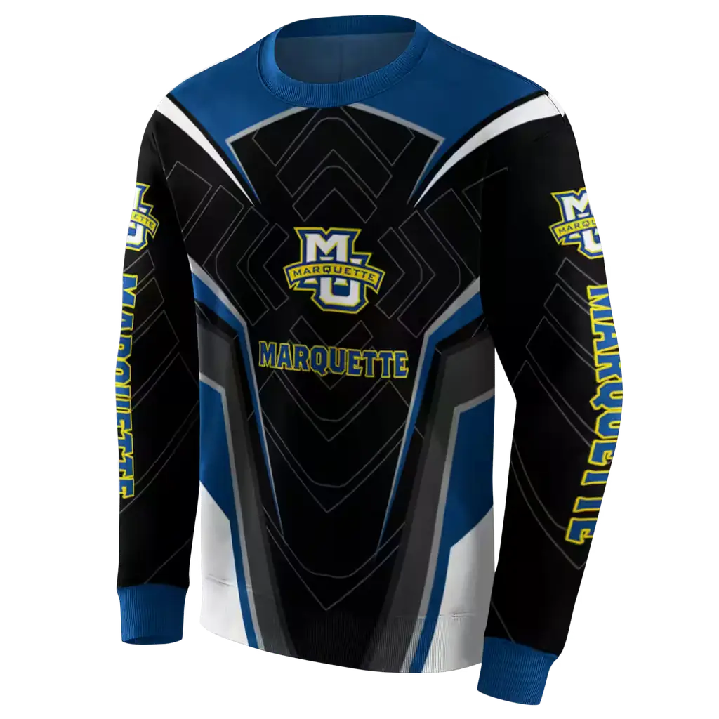 marquette golden eagles futuristic pattern blue black hoodie new arrival marquette golden eagles futuristic pattern blue black hoodie new arrival