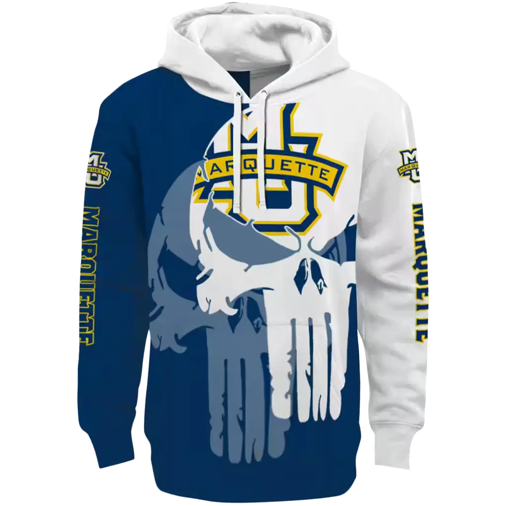 marquette golden eagles graphic punisher blue white hoodie best selling marquette golden eagles graphic punisher blue white hoodie best selling