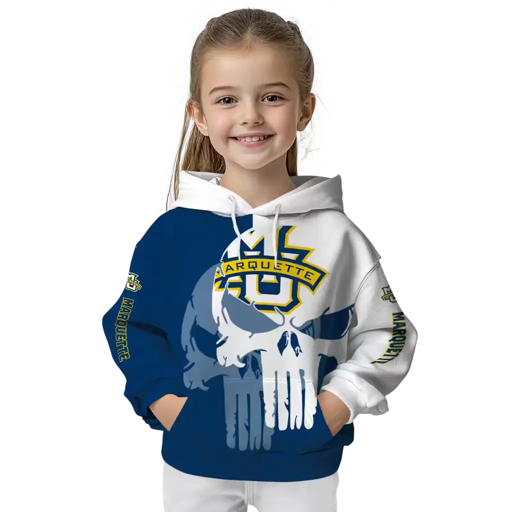 marquette golden eagles graphic punisher blue white hoodie top rated marquette golden eagles graphic punisher blue white hoodie top rated