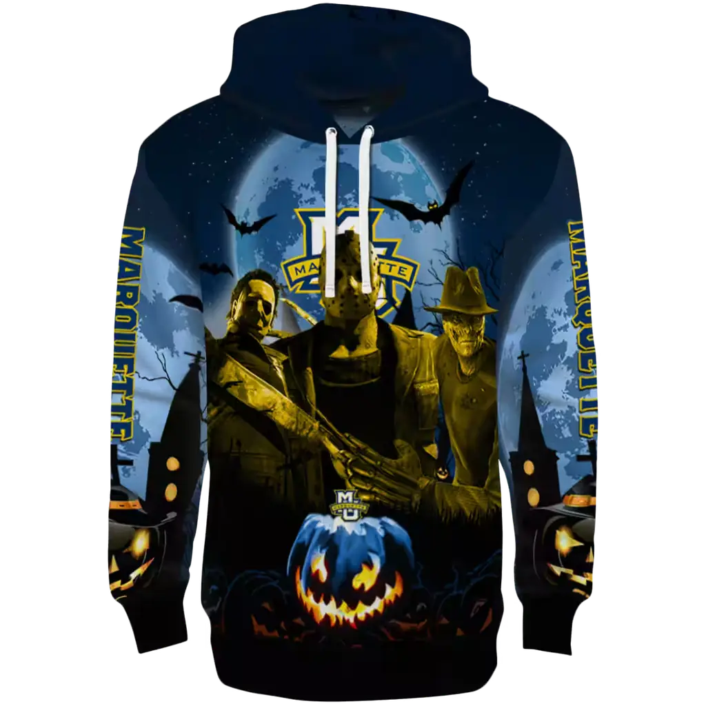marquette golden eagles halloween vibes blue black hoodie best selling marquette golden eagles halloween vibes blue black hoodie best selling