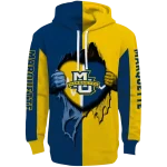 marquette golden eagles heartbeat graphic blue hoodie best selling