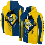 marquette golden eagles heartbeat graphic blue hoodie best selling