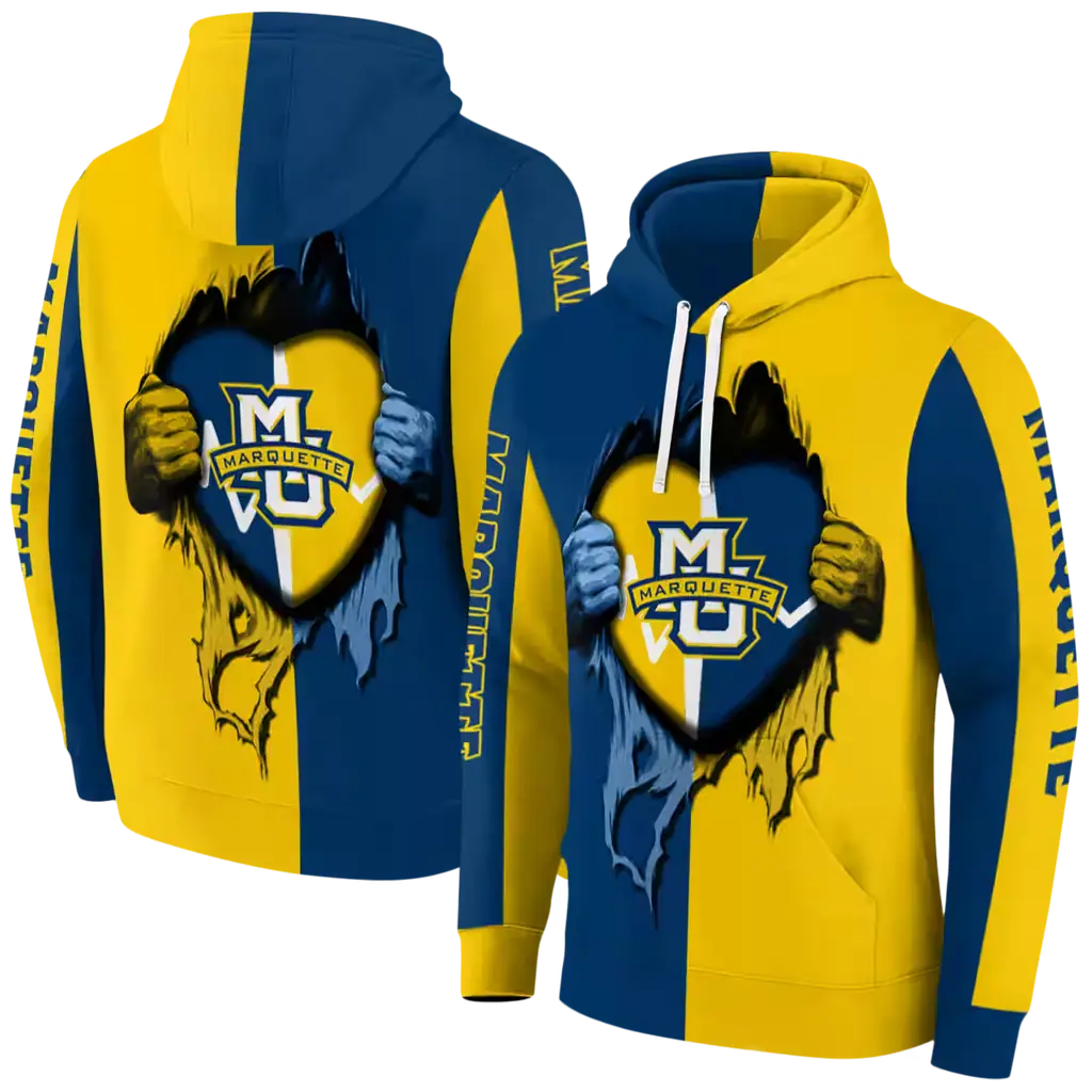 marquette golden eagles heartbeat graphic blue hoodie fashion forward marquette golden eagles heartbeat graphic blue hoodie fashion forward
