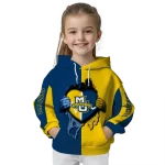 marquette golden eagles heartbeat graphic blue hoodie best selling