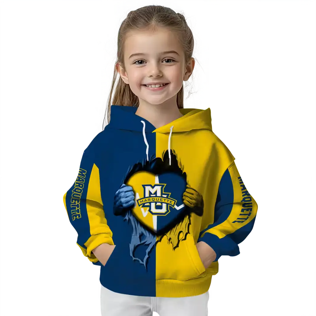 marquette golden eagles heartbeat graphic blue hoodie top rated marquette golden eagles heartbeat graphic blue hoodie top rated