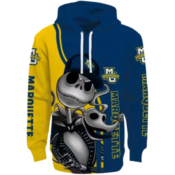 marquette golden eagles jack skellington blue hoodie best selling