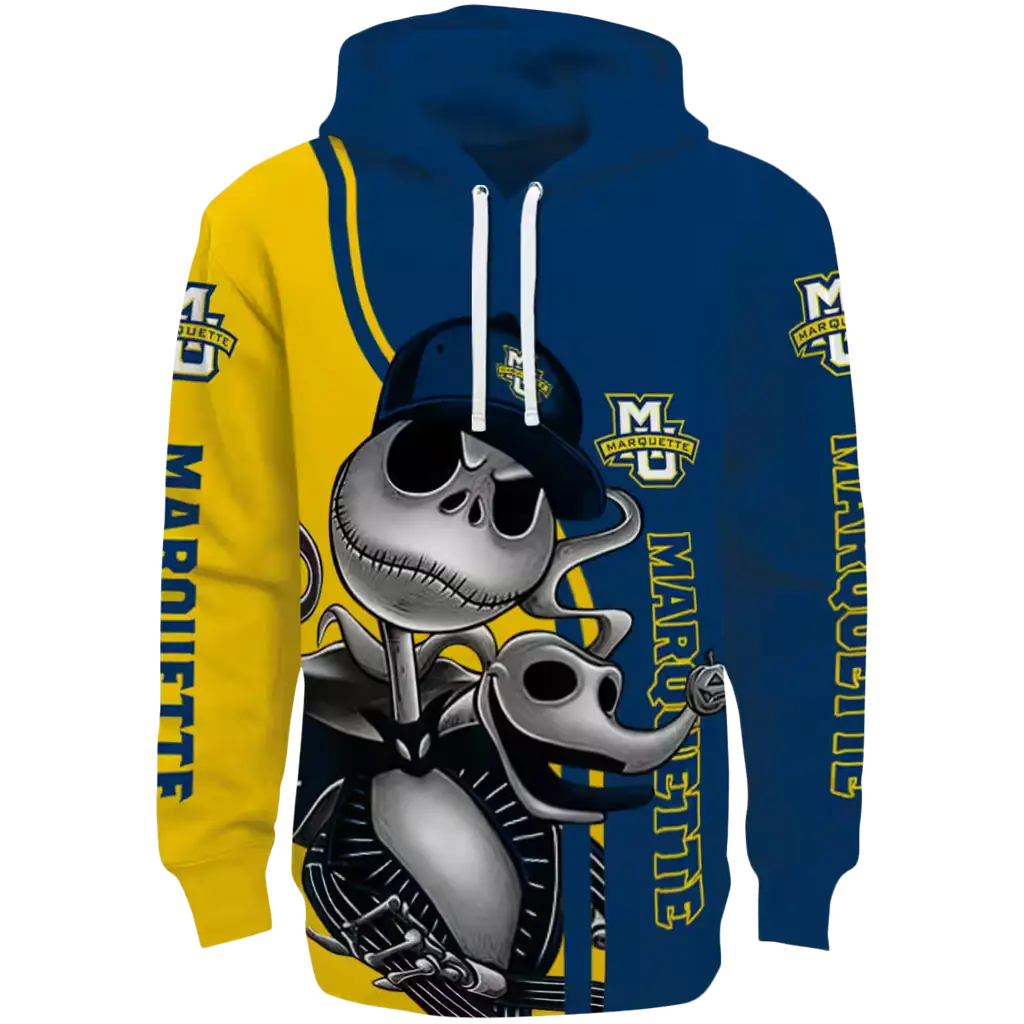 marquette golden eagles jack skellington blue hoodie best selling marquette golden eagles jack skellington blue hoodie best selling