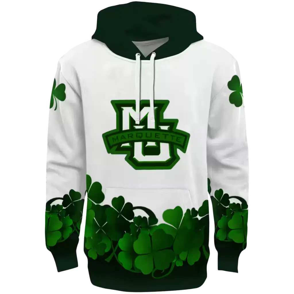 marquette golden eagles lucky motif white green hoodie best selling marquette golden eagles lucky motif white green hoodie best selling