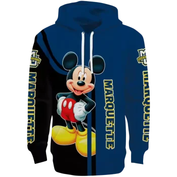 marquette golden eagles mickey mouse blue black hoodie best selling