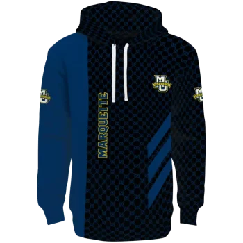 marquette golden eagles monogram pattern blue hoodie best selling