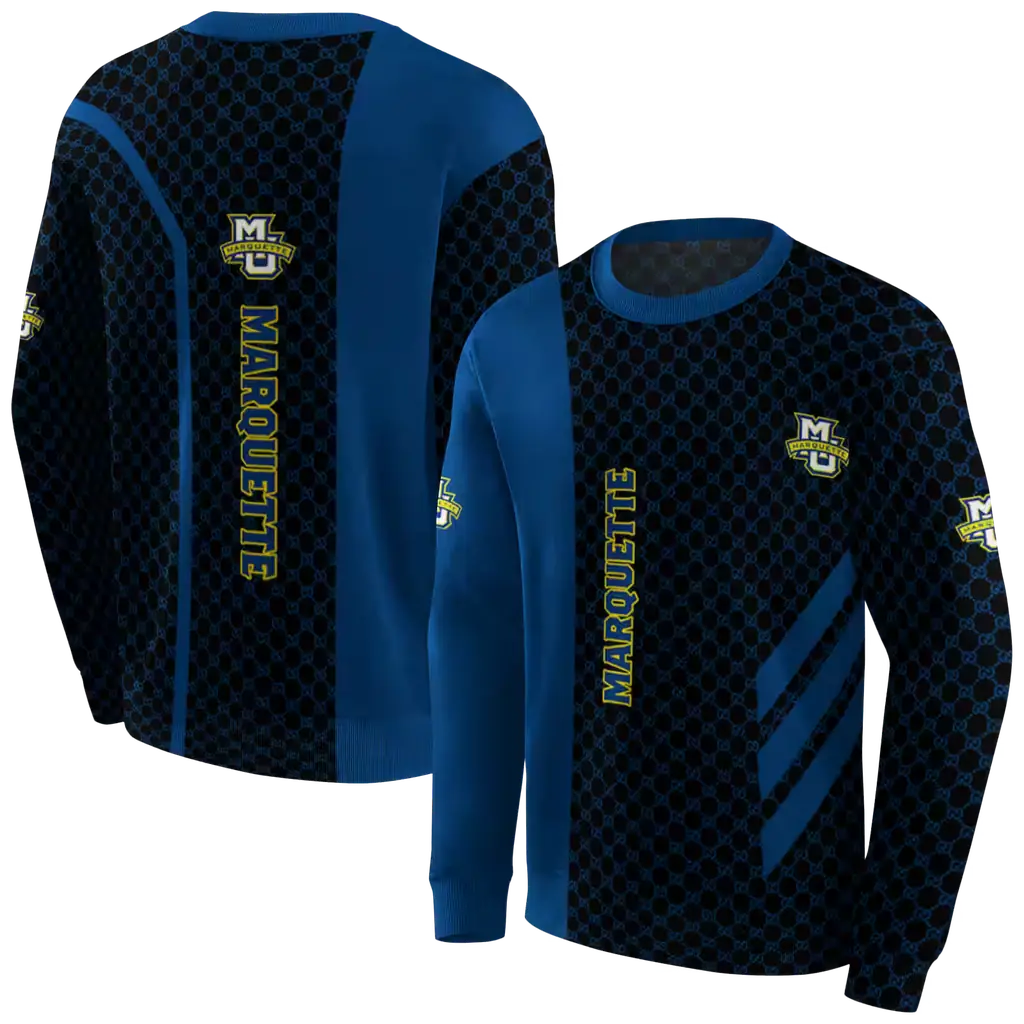 marquette golden eagles monogram pattern blue hoodie premium grade marquette golden eagles monogram pattern blue hoodie premium grade