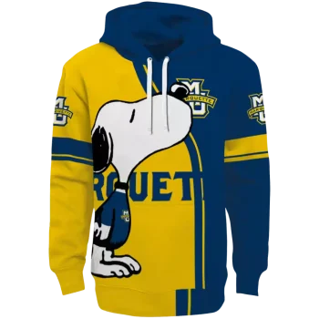 marquette golden eagles playful snoopy blue hoodie best selling