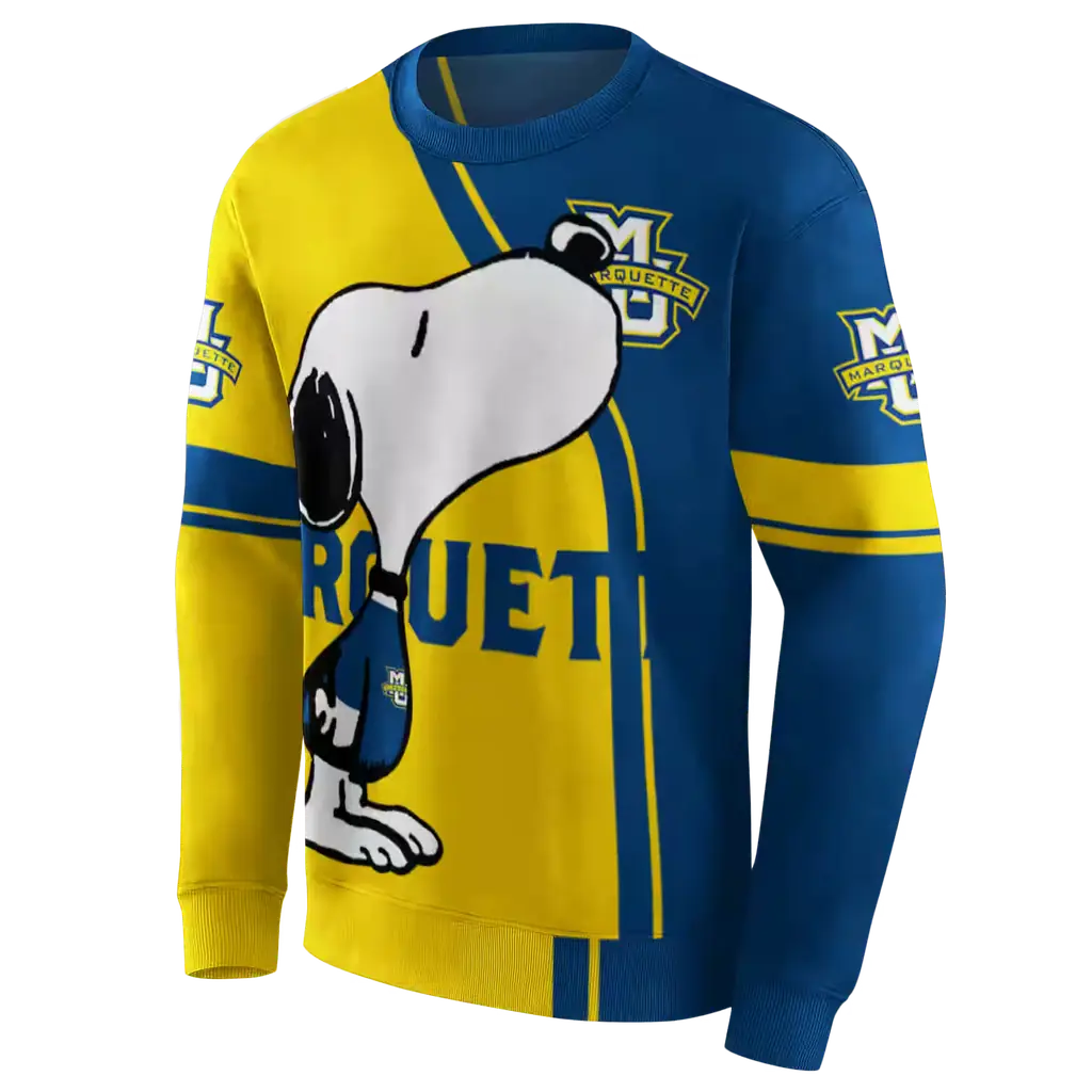 marquette golden eagles playful snoopy blue hoodie new arrival marquette golden eagles playful snoopy blue hoodie new arrival