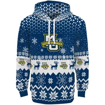 marquette golden eagles reindeer motif blue hoodie best selling